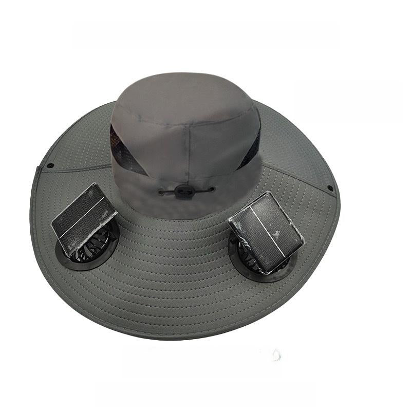 Outdoor Wide-Brimmed Sun Hat with Solar Fan, Unisex Fishing Solar Fan Hat, Fisherman'S Hat with Built-In Fan, Suitable for Fishing, Hiking, Camping, Fathers Day Gift