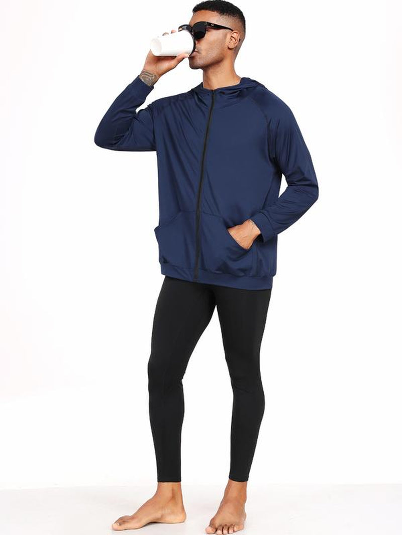 CADMUS Outdoorfun Men'S Full-Zip Athletic Jacket with Hoodies Workout Long Sleeve Fishing Hiking Performance Shirt
