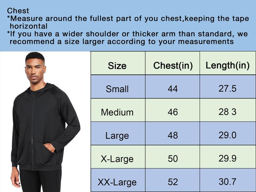 CADMUS Outdoorfun Men'S Full-Zip Athletic Jacket with Hoodies Workout Long Sleeve Fishing Hiking Performance Shirt