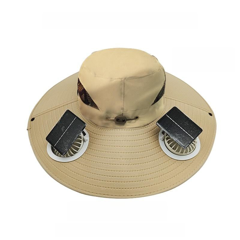 Outdoor Wide-Brimmed Sun Hat with Solar Fan, Unisex Fishing Solar Fan Hat, Fisherman'S Hat with Built-In Fan, Suitable for Fishing, Hiking, Camping, Fathers Day Gift
