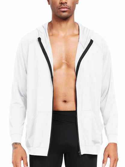 CADMUS Outdoorfun Men'S Full-Zip Athletic Jacket with Hoodies Workout Long Sleeve Fishing Hiking Performance Shirt