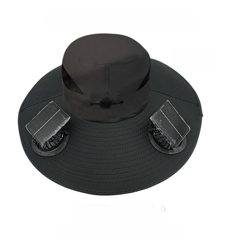 Outdoor Wide-Brimmed Sun Hat with Solar Fan, Unisex Fishing Solar Fan Hat, Fisherman'S Hat with Built-In Fan, Suitable for Fishing, Hiking, Camping, Fathers Day Gift