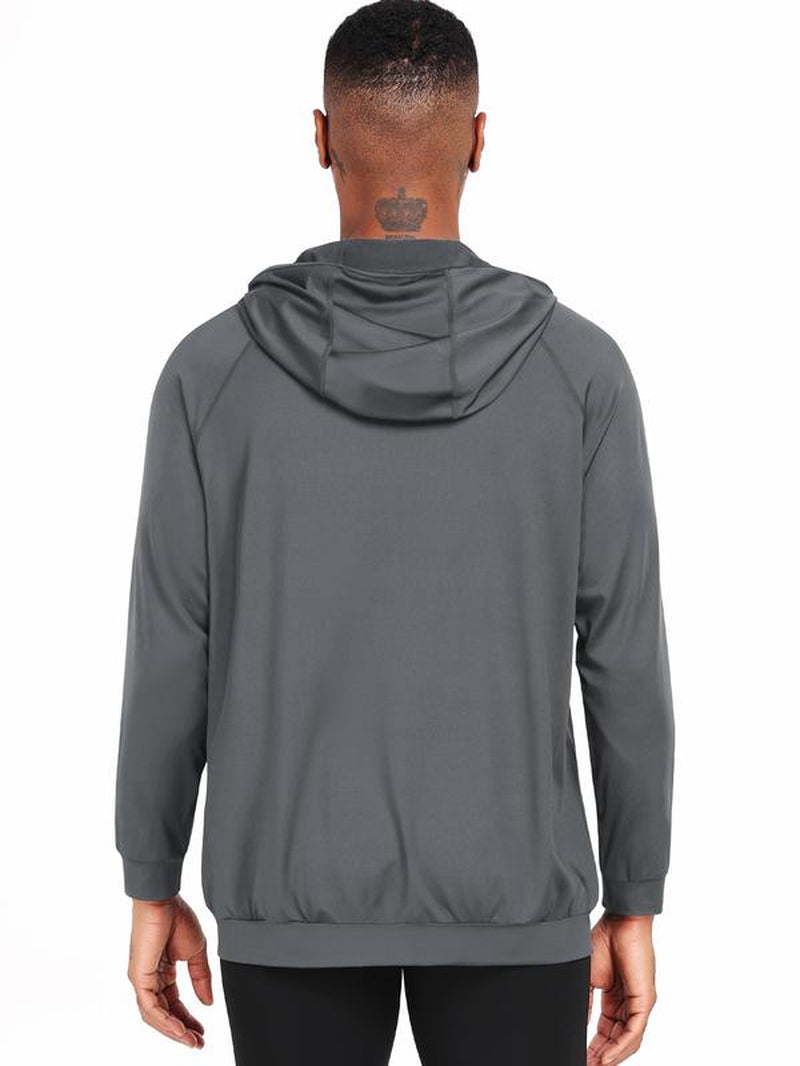 CADMUS Outdoorfun Men'S Full-Zip Athletic Jacket with Hoodies Workout Long Sleeve Fishing Hiking Performance Shirt