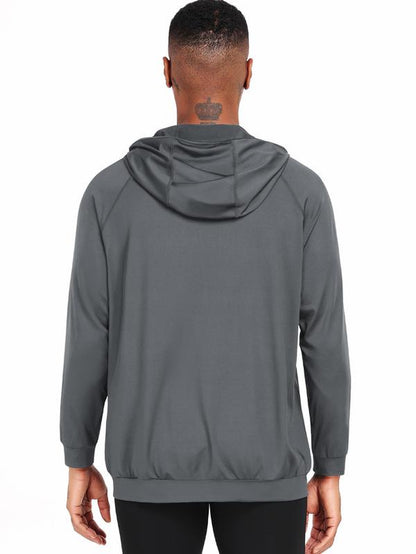 CADMUS Outdoorfun Men'S Full-Zip Athletic Jacket with Hoodies Workout Long Sleeve Fishing Hiking Performance Shirt